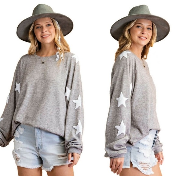 Easel Los Angeles Stargaze Stars Pullover Top Sweater - Picture 7 of 7